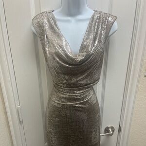 Elegant Silver Sleeveless Dress
